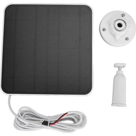 Ortviai Panneau Solaire 12 W pour Sonnette Vidéo – Étanche IP66, Support Réglable à 360°, Compatible Nest, Ring, Doorbell 2/3/4 Plus (1/5)