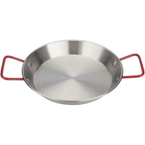 Poêle à paella en acier inoxydable, poêle antiadhésive, poêle à frire 24 cm (1/5)