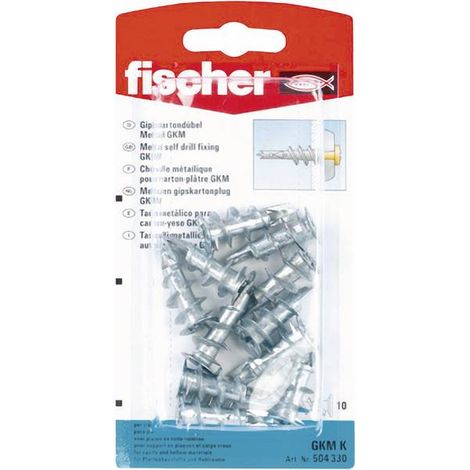 FISCHER TASSELLI PER CARTONGESSO GKM, IN METALLO, CARTA K SB, CONTENUTO: 10 PEZZI, 504330