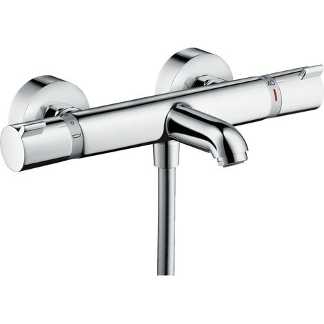 Mitigeur baignoire thermostatique, Robinet de baignoire apparent avec arrêt de sécurité à 40°C, Thermostat 2 sorties, Chromé, 13114000 (1/3)