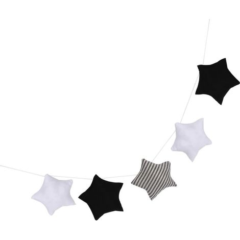 Pendentif Étoile Ornement Suspendu Créatif et Unique en Tissu Noir Favorisant la Coordination Main-œil pour Décoration de Berceau Bébé (1/5)