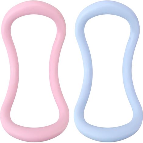Ensemble de 2 anneaux de yoga pour les jambes et les mollets - Anneau de fitness Pilates avec points de massage - Anneau d'étirement à résistance pour femmes, appareil d'entraînement à domicile (1/5)