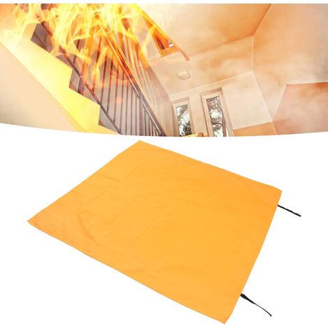 Couverture anti-feu en fibre de verre et silicone orange de 1,5 m x 1,5 m pour les conférences sur la sécurité incendie (1/5)
