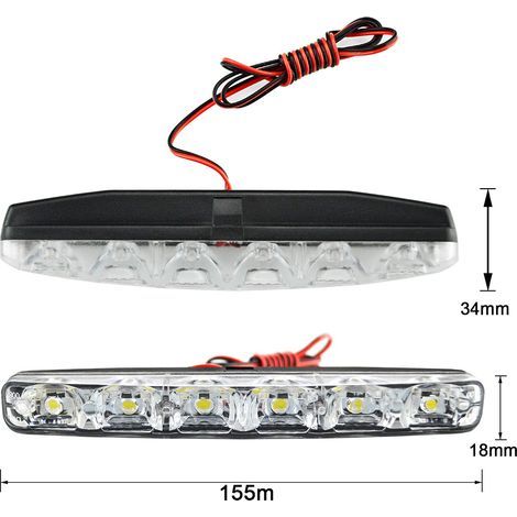 1 paire de feux de jour à LED blanc xénon ultra-lumineux (DRL) et antibrouillards (1/4)