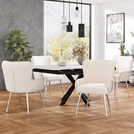 Sedia lounge in velluto beige con braccioli, 4 gambe in metallo e cuscino spesso,57×47.5×83cm (1/5)