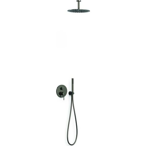 Kit mitigeur encastré 2 voies Rapid‑box pour douche Study Noir Métallisé - TRES 26238003KM