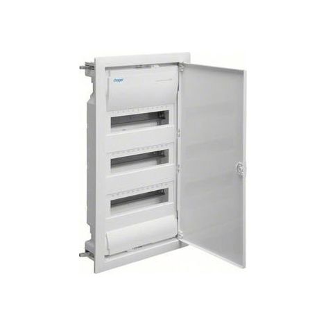 Boîte électrique encastrée à 3 rangées et 36 modules, blanche, Hager Volta 3x12 VU36AT