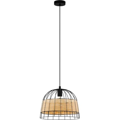 Eglo Pendelleuchte Anwick natur Ø 37 cm E27, max. 60 W Deckenlampen & Kronleuchter (1/4)