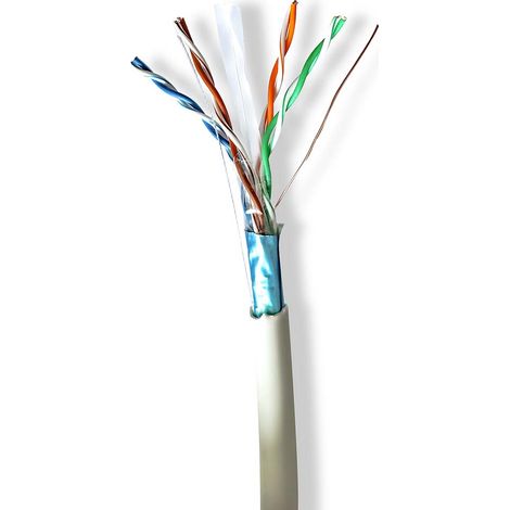 CCBG8526GY305 Réseau Câble Rouleau CAT6 Souple F/UTP Cuivre nu 305.0 m Intérieur Rond LSZH Gris Boîte de Tirage