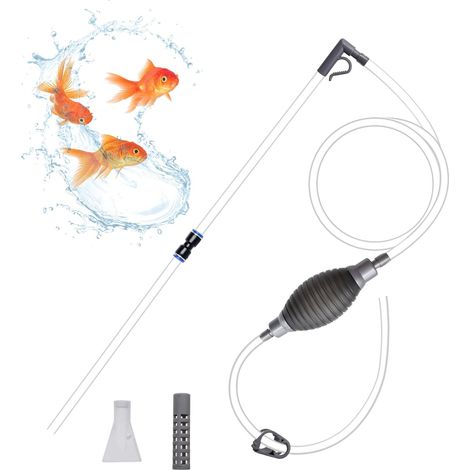 7 Pièces Aspirateur Aquarium 2.2M Kit Siphon Manuel Plastique Pour Changer Eau Et Nettoyer Sable