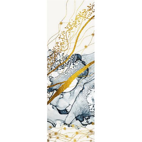 Poster Thème abstrait en bleue et or - 90 x 270 cm (1/3)