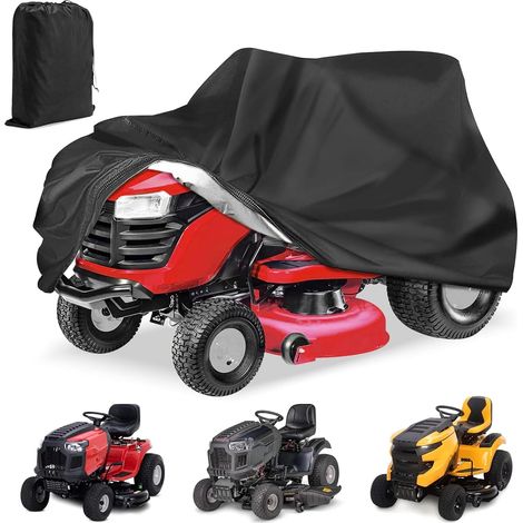420D Garden Tractor Cover Riding Mower Cover 72 x 53.9 x 117 cm Lawn Tractor Protective Tarpaulin Windproof, Rainproof, Dustproof and Anti-UV (1/5)
