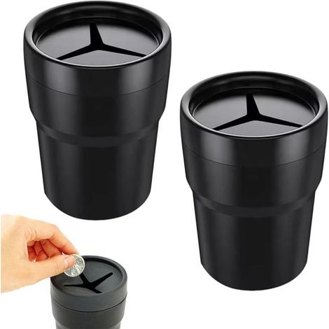 Set di 2 cestini per rifiuti per auto, mini cestino per rifiuti per auto, contenitore compatto e multiuso, adatto a tutti i tipi di auto, comprese auto, SUV e camion. (1/5)