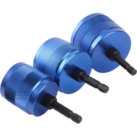 Lot de 3 nettoyeurs de tuyau cuivre 1/2in 3/4in 1in pour decapage peinture outil plomberie metal avec tige hexagonale 1/4in 9 brosses rechange bleu (1/5)