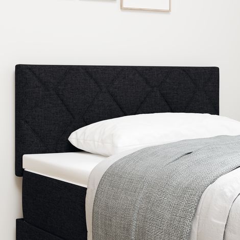 Headboard with LED Strip Lights Adjustable Black 90 cm Fabric vidaXL (1/5)