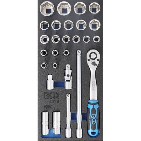 Insert de Servante d Atelier 1/3 - Jeu de 27 Douilles 12,5 mm (1/2) - Organisation et Accessibilité Optimale - D-Work