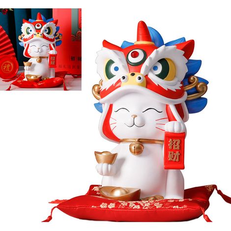 Tirelire chat porte-bonheur blanche pour magasin et bureau (1/5)