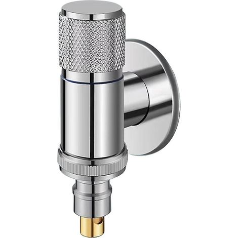 Robinet d'arrêt d'eau automatique pour lave-linge, en laiton massif, sortie d'eau froide murale simple B (1/5)