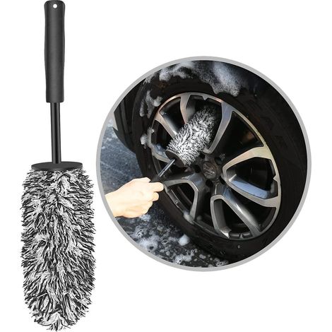 brosse Jantes Voiture, Brosse De Nettoyage En Microfibre, Brosse De Roue De Voiture Jante Sans Partie Mtallique, Pas De Rayures Brosse Jantes Alum (1/5)