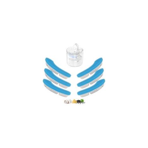 Filtre Fontaine a Eau pour Chat Améliorés Filtre Fontaine Eau Chat à Quadruple Action Filtres Remplacement 6 PCS pour Fontaines à Eau pour Chats et Chiens Automatique Silencieuse 1,8 L (1/4)
