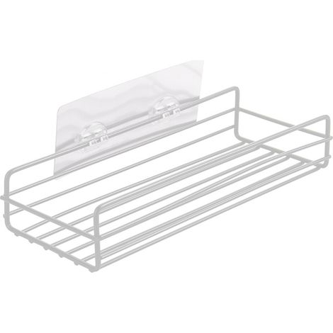 Étagère murale de rangement pour salle de bain en fer forgé avec ventouses, organisateur pour produits sanitaires (1/5)
