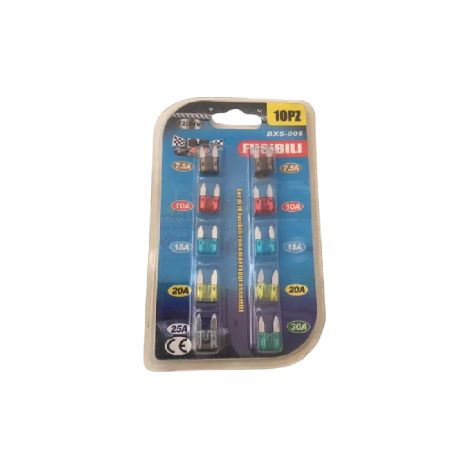 set 10 micro fusibili 12/24 V da 7,5 a 30 ah fusibile lamellare per auto barca