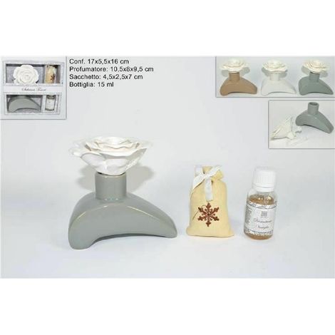 Trade Shop - SET DEOAMBIENTE VANIGLIA 15ML MIT CERAMISCHEM PROFUMMER REGAL IDEA 3COL CA006555 -