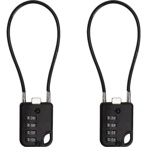 (2 pièces) cadenas code à combinaison 4 chiffres avec câble de 13.5 cm,antivol velo, robuste et résistant, cadenas valise Idéal pour sac à dos, bagages, casque, scooter, etc (1/5)