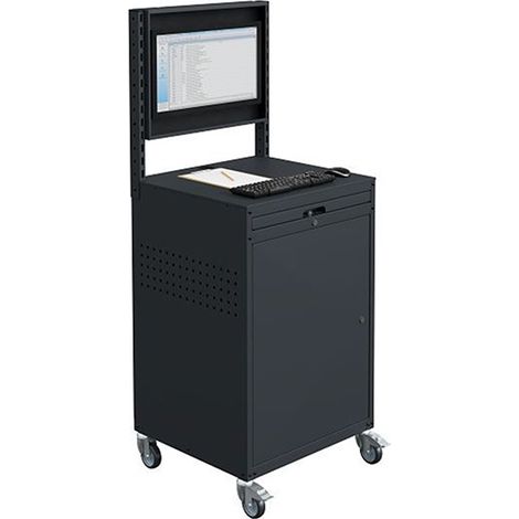 Mobiler Computerschrank - Anthrazit RAL7016 - Neigbarer Bildschirm - W040010028-GCGA