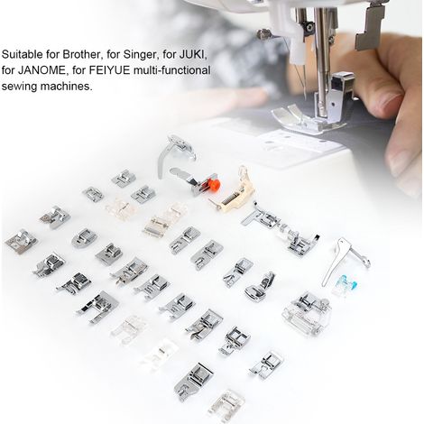 Juego de 35 prensatelas metálicos multifuncionales para máquinas de coser domésticas (1/5)