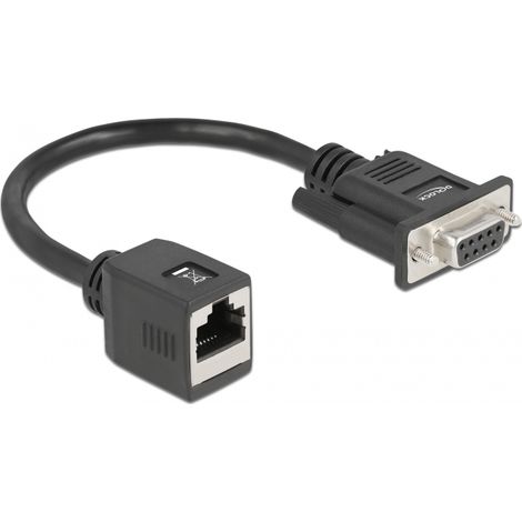 Delock Adaptador en serie para extensiÃ³n de cable de DB9 hembra a RJ45 hembra