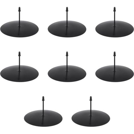 8 cm großer Kerzenhalter aus Metall in Kronenform, Weihnachtskerzenteller mit schwarzen Klammern (1/4)