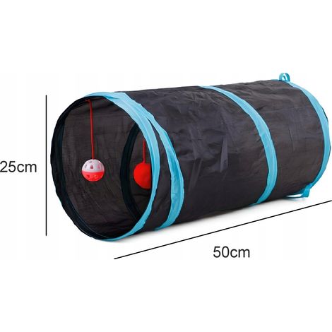 Tunnel bruissant pour chat avec balles, jouet pliable pour chat, noir (1/5)