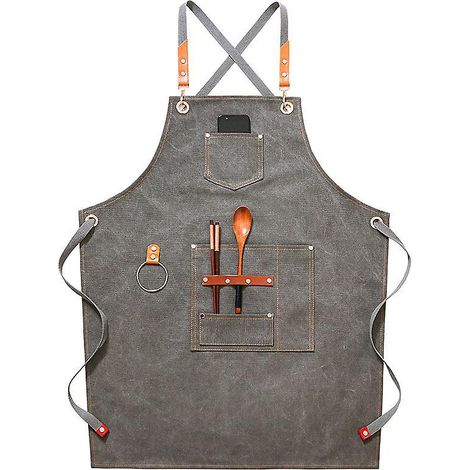 (gris)tablier De Cow-boy De Haute Qualit Avec Poches Pour Coiffeur, Peintre, Jardinier, Styliste De Coiffure Pour Femme Et Homme