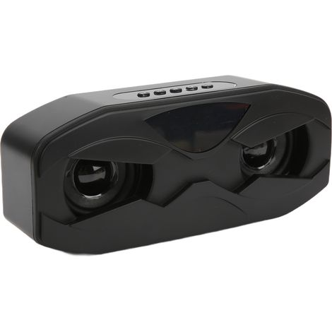 Enceinte sans fil Robot Design, petite, avec microphone intégré, son clair, réglable et lumière LED durable (noire) (1/5)