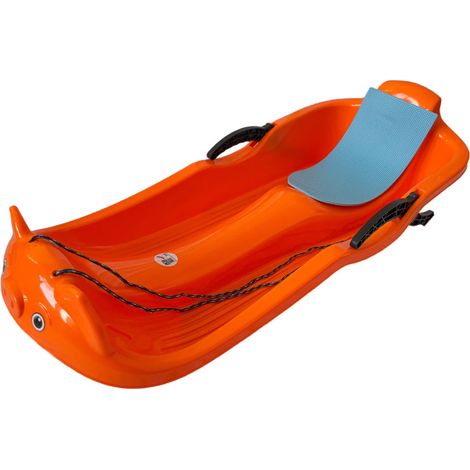 Aga Kinder Schlitten DS496 Orange, Hochwertige Kinderschlitten aus Kunststoff, stabile und schöne Schlitten für Kinder