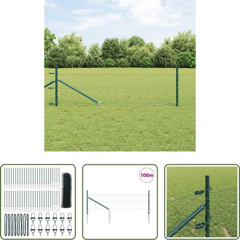 Poteaux de clôture -  Poteau de clôture. Vert 100 x 0,5 m (maille de 50 mm) (1/5)