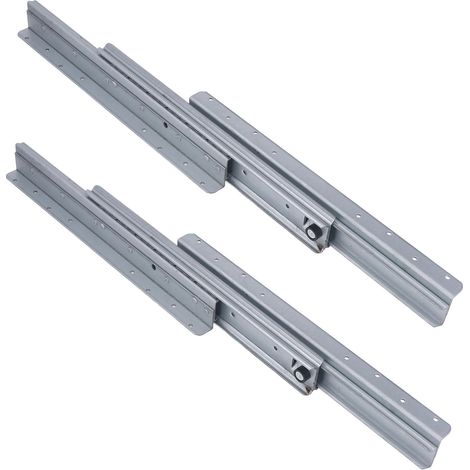 Coulisse télescopique 3 sections renforcée pour tiroir de 32 pouces, rail à glissière cachée 800-1850mm, armoire basse d'escalier, glissière lourde épaissie (1/5)