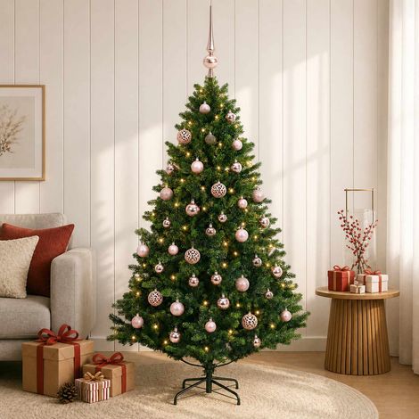 vidaXL Artificial Christmas Tree with Bauble 120 cm 150 LEDs (1/5)