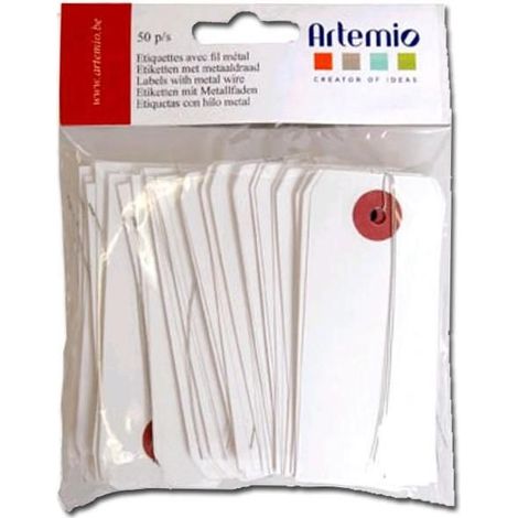 Etiquettes blanches fil métal