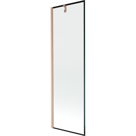Mexen Next mampara de baño 1 hoja 60 x 150 cm, marco negro, cobre cepillado - 895-060-000-00-70-65 (1/5)
