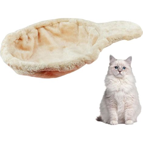 Hamac Panier Pour Chat Grand Arbre À Chat Forme Cuillère Doux Antidérapant Lavable Facile À Installer Beige 35 cm (1/4)