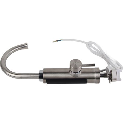 Robinet de chauffe-eau électrique instantané en acier inoxydable, sans réservoir, pour la cuisine et l'eau chaude/froide. (1/5)
