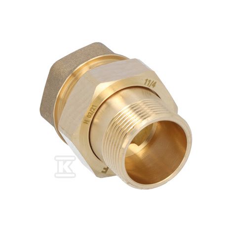 Raccord fileté en laiton 5/4" droit avec joint torique