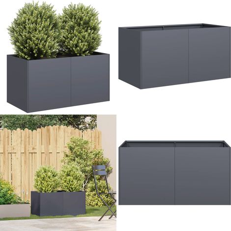 vidaXL Jardinière anthracite 80x40x40 cm acier laminé à froid (1/5)