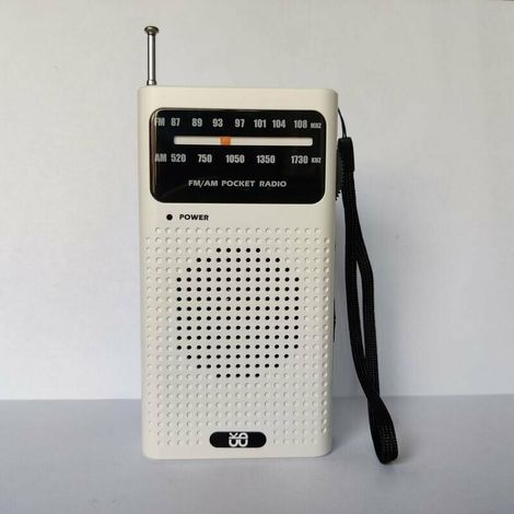 Tragbares Radio, Transistorradio, Taschenradio mit FM/AM-Empfang und Lautsprecher (Schwarz)