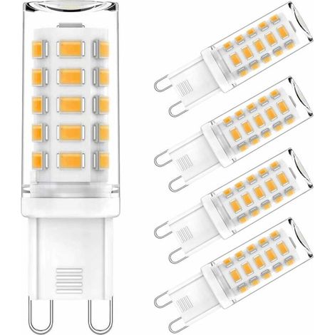 Ampoules LED G9, 3.5W Equivalent 35W Halogène Lampe, Blanc Chaud 3000K 400LM Non Variable Sans Scintillement AC/DC 220-240V pour Chambre Salon Cuisine Jardin, Paquet de 5-LIAIKI (1/5)