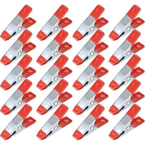 Pince à ressort métal 20 pièces – Revêtement caoutchouc pour protection – Pour travail du bois et modélisme – Préhension stable et durable (1/5)
