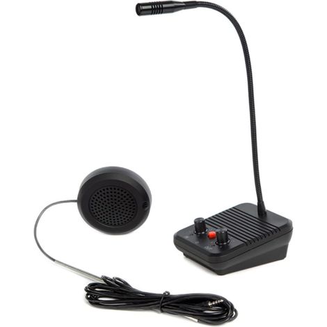 Dual Way Window Intercom with Microphone and Speaker for Bank Window, Anti-Interference Microphone, Noise Free for Business/Bank/Office/Hospital (1/5)