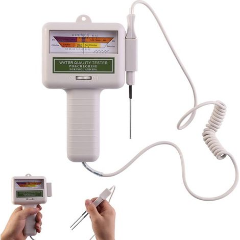 Medidor de agua 2 en 1: medidor de pH y cloro，Medidor de piscinas，Medidor de agua portátil，Calidad del agua de la piscina，para piscinas y spas (1/5)